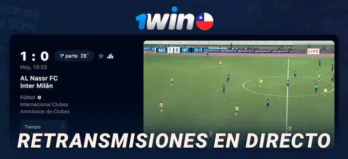 Retransmisión en directo dentro del libro de 1win